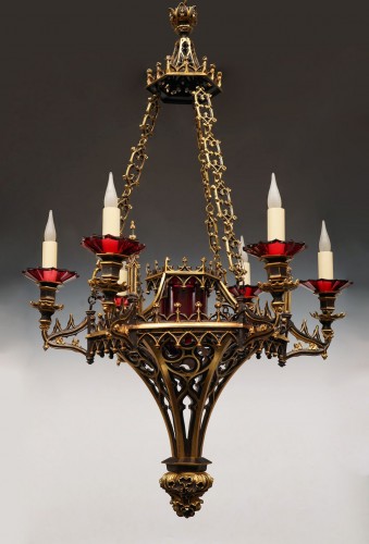 Luminaires Lustre - Lustre Néo-Gothique, France circa 1860