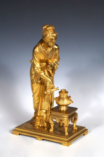 Sculpture Sculpture en Bronze - Couple Japonais par E. Laurent et Raingo Frères, France,circa 1880