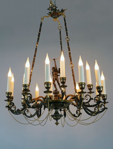 Neo-Greek «Cupid» Chandelier by A. Delafontaine &amp; H.Cahieux, France  c 1850 - Lighting Style Napoléon III