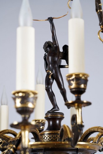 Napoléon III - Neo-Greek «Cupid» Chandelier by A. Delafontaine &amp; H.Cahieux, France  c 1850