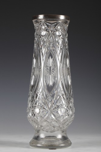 Glass & Crystal  - Pair of crystal Vases attributed to to Baccarat, France Circa 1920