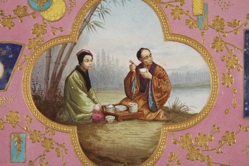 Porcelain & Faience  - Japanese style Tray attributed to L&#039;Escalier de Cristal, France, Circa 1880
