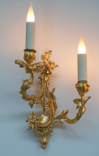 Henri Vian (1860-1905) - Paire d’appliques « Rocaille », France Circa 1890 - Tobogan Antiques
