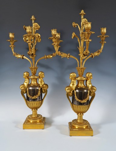 Maison Millet, Pair of “ Tritons” Candelabras, France Circa 1870 - Lighting Style Napoléon III