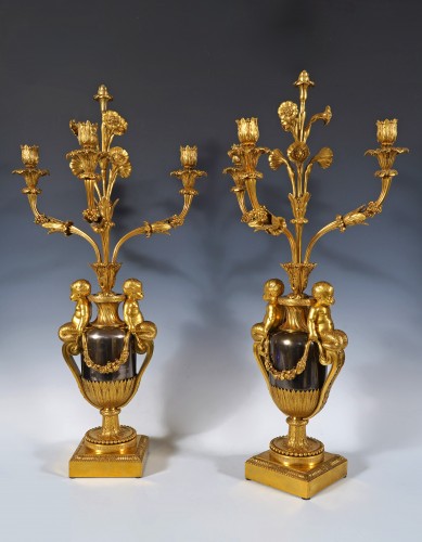 Lighting  - Maison Millet, Pair of “ Tritons” Candelabras, France Circa 1870
