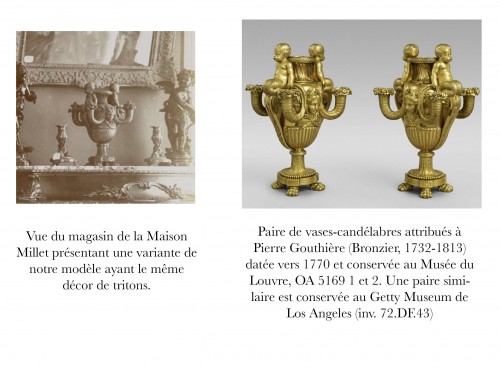 Antiquités - Maison Millet, Pair of “ Tritons” Candelabras, France Circa 1870
