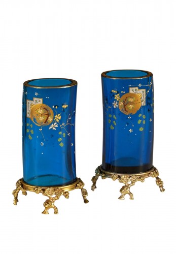 Baccarat & E. Rousseau, Pair of Vases « Clair de lune », France, Circa 1880