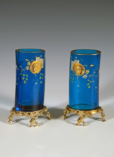 Decorative Objects  - Baccarat &amp; E. Rousseau, Pair of Vases « Clair de lune », France, Circa 1880
