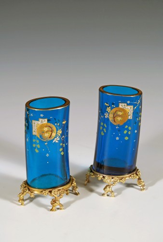 Baccarat &amp; E. Rousseau, Pair of Vases « Clair de lune », France, Circa 1880 - 