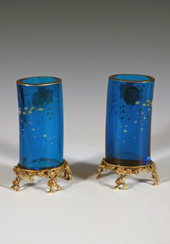 Baccarat &amp; E. Rousseau, Pair of Vases « Clair de lune », France, Circa 1880 - 