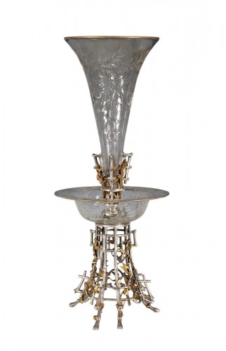 Christofle, “Japonisme” Soliflore Vase, France, Circa 1880