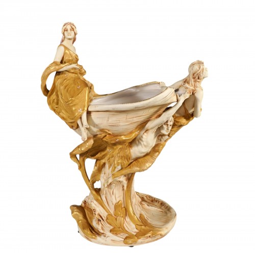 Royal Dux Bohemia, Art Nouveau Centerpiece, France, circa 1900