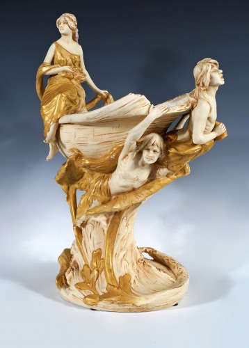 Porcelain & Faience  - Royal Dux Bohemia, Art Nouveau Centerpiece, France, circa 1900
