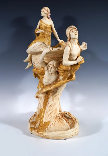 Royal Dux Bohemia, Art Nouveau Centerpiece, France, circa 1900 - 