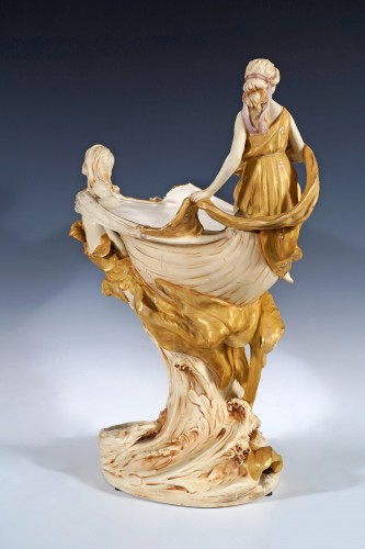 Antiquités - Royal Dux Bohemia, Art Nouveau Centerpiece, France, circa 1900