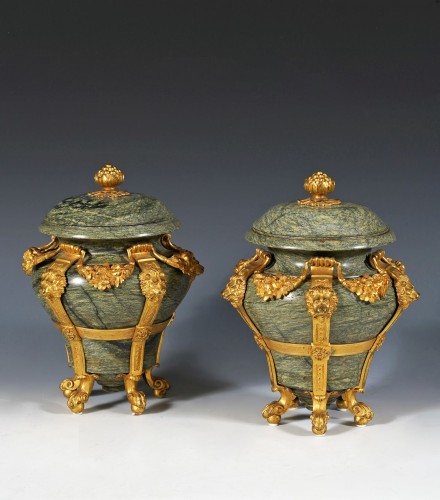 Decorative Objects  - H. Dasson-  Pair of covered Vases  with Lions , France Circa 1880