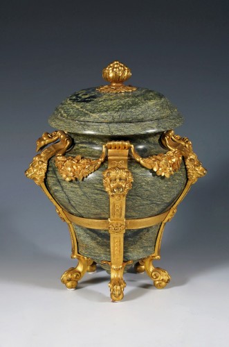 H. Dasson-  Pair of covered Vases  with Lions , France Circa 1880 - 