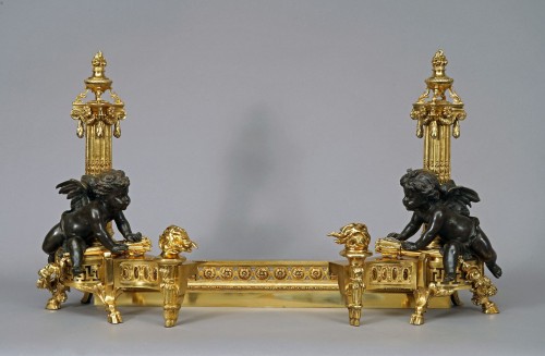 Matériaux & Architecture Cheminées - Raingo Frères - Paire de Chenets, France circa 1870