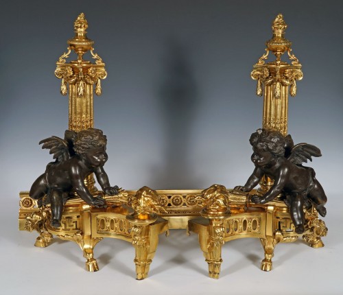 Raingo Frères - Paire de Chenets, France circa 1870 - Tobogan Antiques