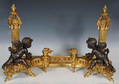XIXe siècle - Raingo Frères - Paire de Chenets, France circa 1870