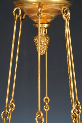 XIXe siècle - Porcelaine de Paris, Suspension aux Fleurs, France circa 1890
