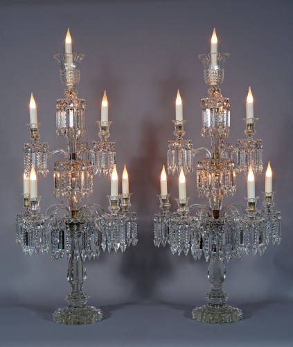 Baccarat - Pair of Crystal Candelabras, France circa 1870 - Lighting Style Napoléon III
