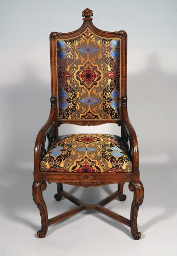Set of Four Neo-Gothic Armchairs, France Circa 1860 - 