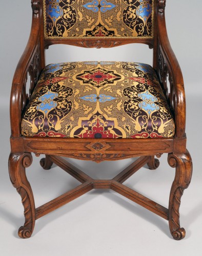 Antiquités - Set of Four Neo-Gothic Armchairs, France Circa 1860