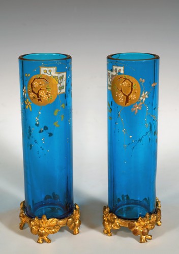 Baccarat et E. Rousseau - Paire de vases « Clair de lune », France Circa 1880 - Objet de décoration Style 