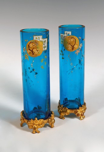 Objet de décoration Cassolettes, coupe et vase - Baccarat et E. Rousseau - Paire de vases « Clair de lune », France Circa 1880