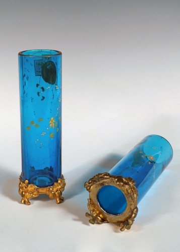 XIXe siècle - Baccarat et E. Rousseau - Paire de vases « Clair de lune », France Circa 1880