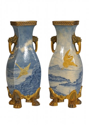 Royal Worcester - Pair of Japanese style Vases, England 1877