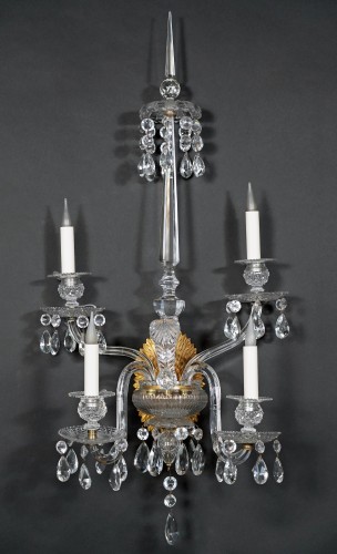 Lighting  - Baccarat, Set of four Crystal Wall-lights, France Circa 1950