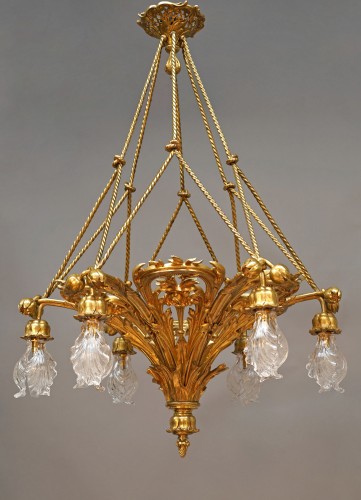 E. Soleau - Lustre aux Pavots, France circa 1900 - Tobogan Antiques
