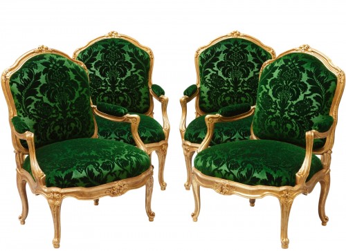 Set Of Four Armchairs “à Chassis" After M.Gourdin, France, Circa 1880
