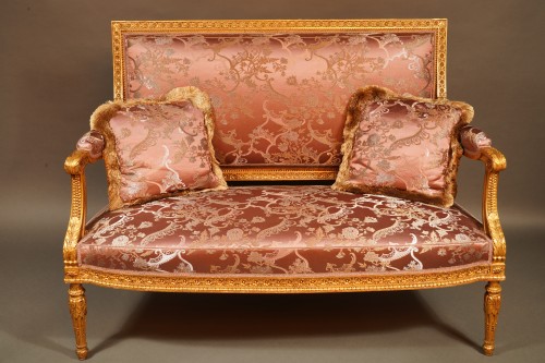  Louis XVI style Giltwood Sofa After a Model by G. Jacob, France Circa 1880 - Seating Style 