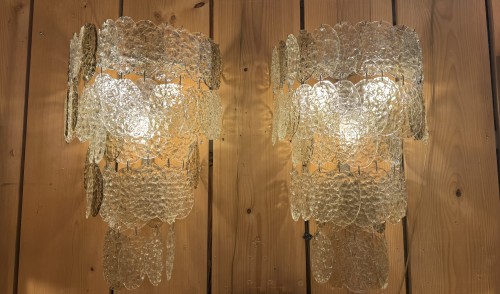 Lighting  - Gino Vistosi - Paire d&#039;appliques murales en cascade, Italie vers 1970