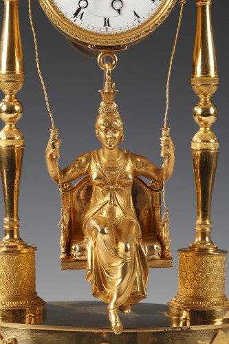 Ormolu &quot;Swing&quot; Clock, France Circa 1820 - Horology Style Restauration - Charles X