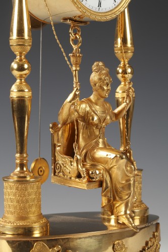 19th century - Ormolu &quot;Swing&quot; Clock, France Circa 1820