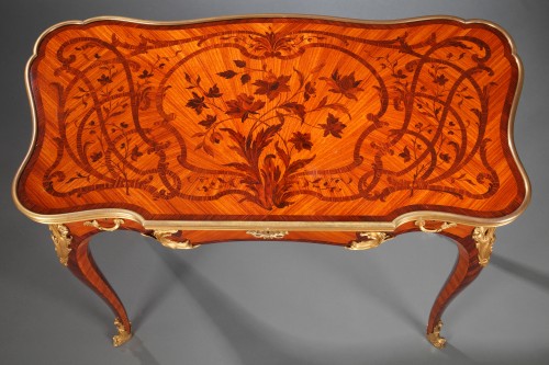 19th century - P. Soramni, Louis XV Style Table, France circa 1870