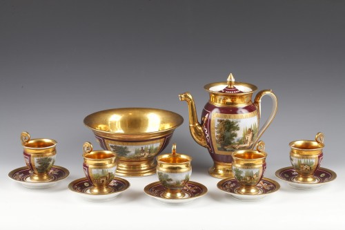 Paris Porcelain Tea Set, France Circa 1880 - Porcelain & Faience Style 
