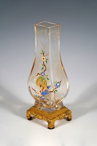 19th century - Baccarat And E. Rousseau, Pair Of &quot;Clair de Lune&quot; Vases, France Circa 1880