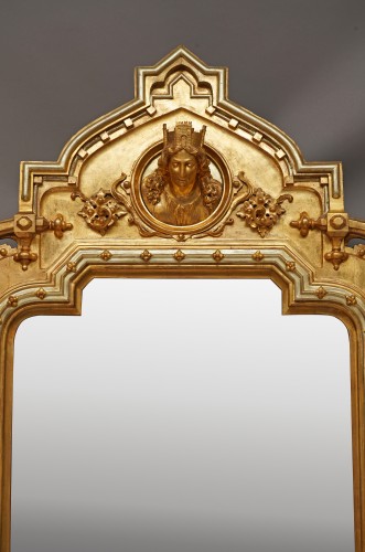 Mirrors, Trumeau  - Important Neo-Gothic-Inspired Mirror, France circa 1840