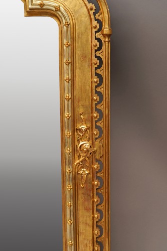 19th century - Important Neo-Gothic-Inspired Mirror, France circa 1840