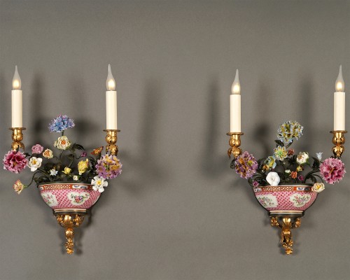 L'Escalier de Cristal - Pair of "Floral" Wall-Lights, France circa 1890 - Lighting Style 