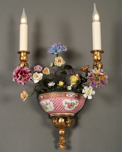 19th century - L'Escalier de Cristal - Pair of "Floral" Wall-Lights, France circa 1890