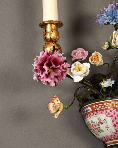 Antiquités - L'Escalier de Cristal - Pair of "Floral" Wall-Lights, France circa 1890