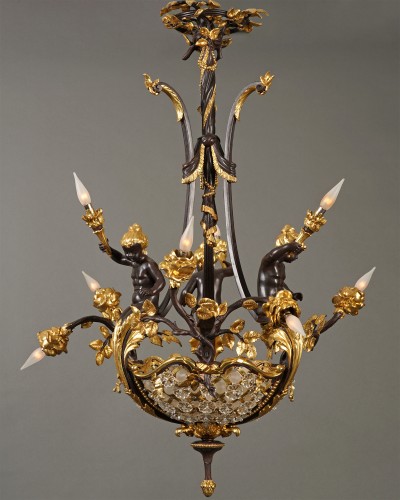 Boin-Masson - "Cupids" Chandelier, France circa 1880 - Lighting Style 