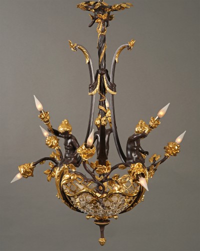 Boin-Masson - "Cupids" Chandelier, France circa 1880 - 