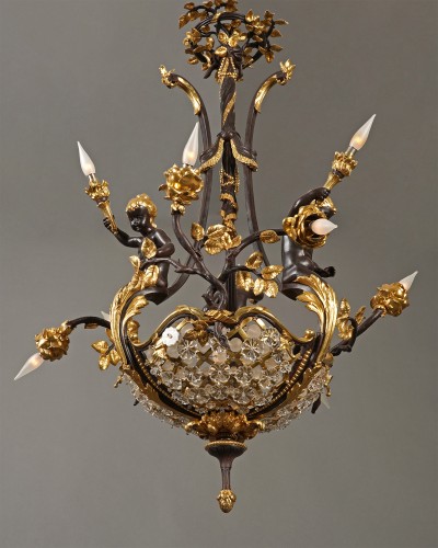 19th century - Boin-Masson - "Cupids" Chandelier, France circa 1880
